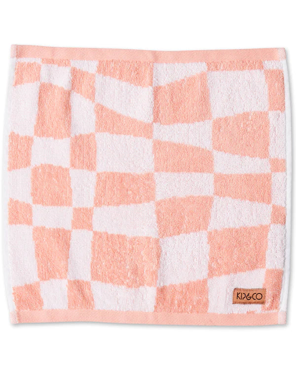 CHECKERBOARD TERRY FACE WASHER
