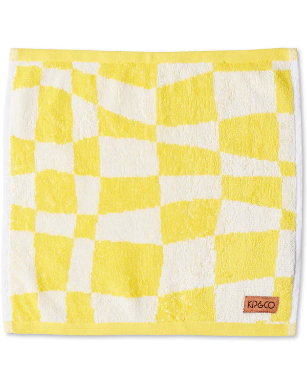 CHECKERBOARD TERRY FACE WASHER