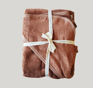Baby Hooded Towel - Terracotta - By Susukoshi