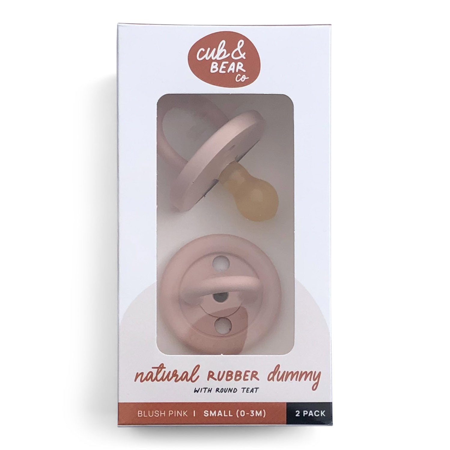 Blush Pink Natural Rubber Dummy Two Pack - Cub & Bear Co.