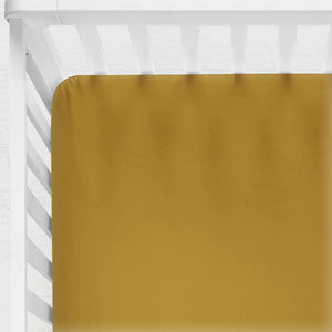 Mustard Jersey Fitted Cot Sheet - by Snuggly Jacks