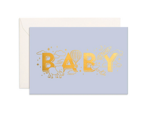 Baby Universe Duck Egg Blue Mini Greeting Card - By Fox & Fallow