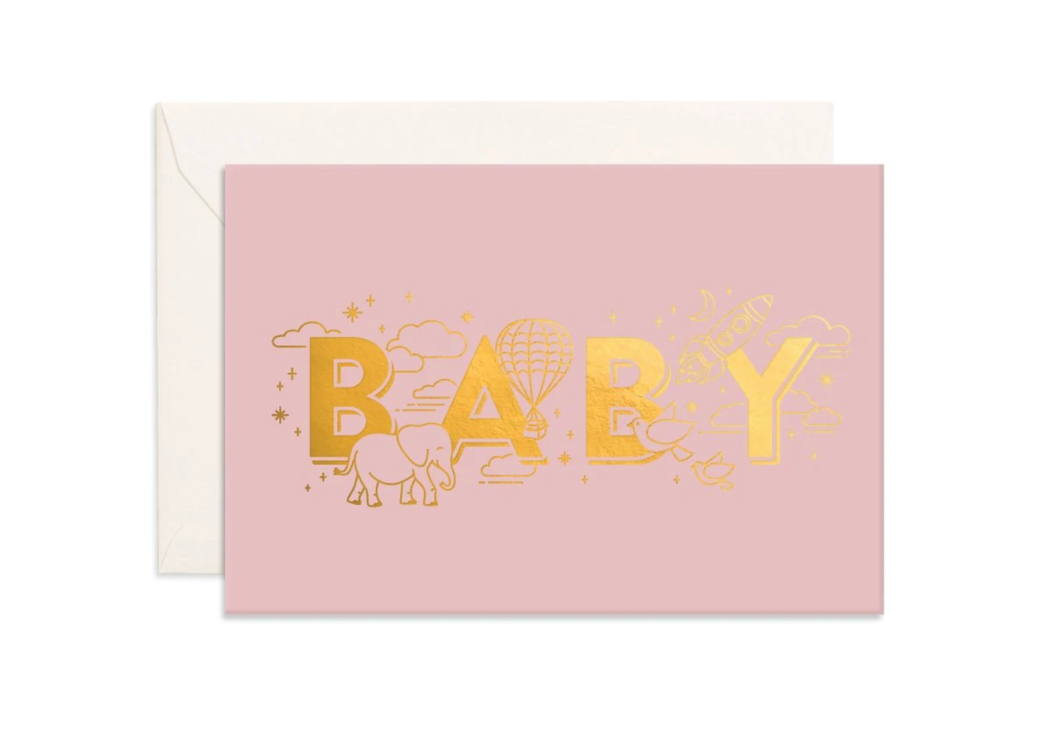 Baby Universe Dusty Rose Mini Greeting Card - By Fox & Fallow
