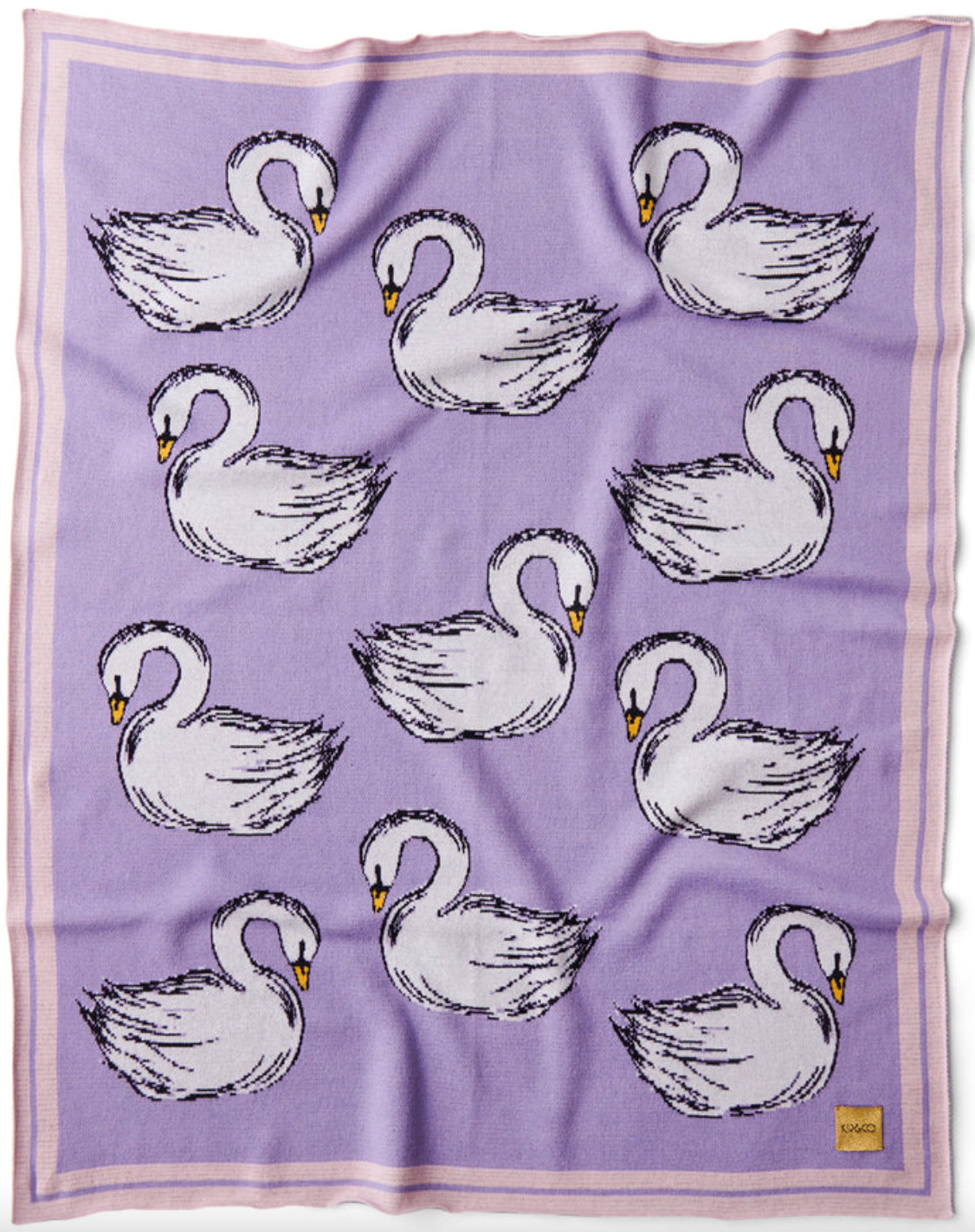 Swan Lake Cotton Knitted Blanket - By Kip & Co