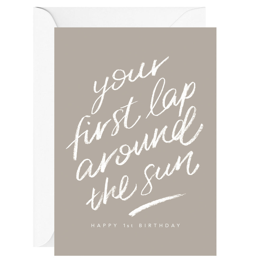 Your first lap around the sun! Happy 1st Birthday Greeting Card